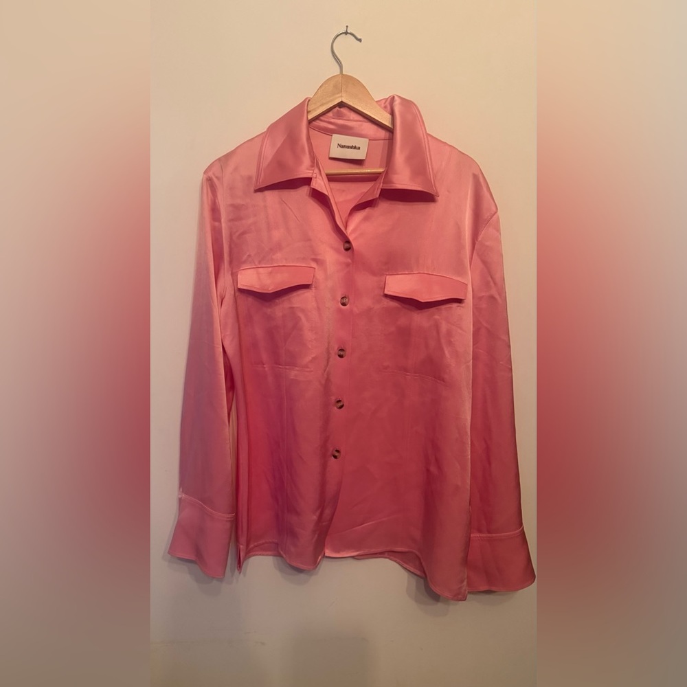 Nanushka Pink Satin Blouse